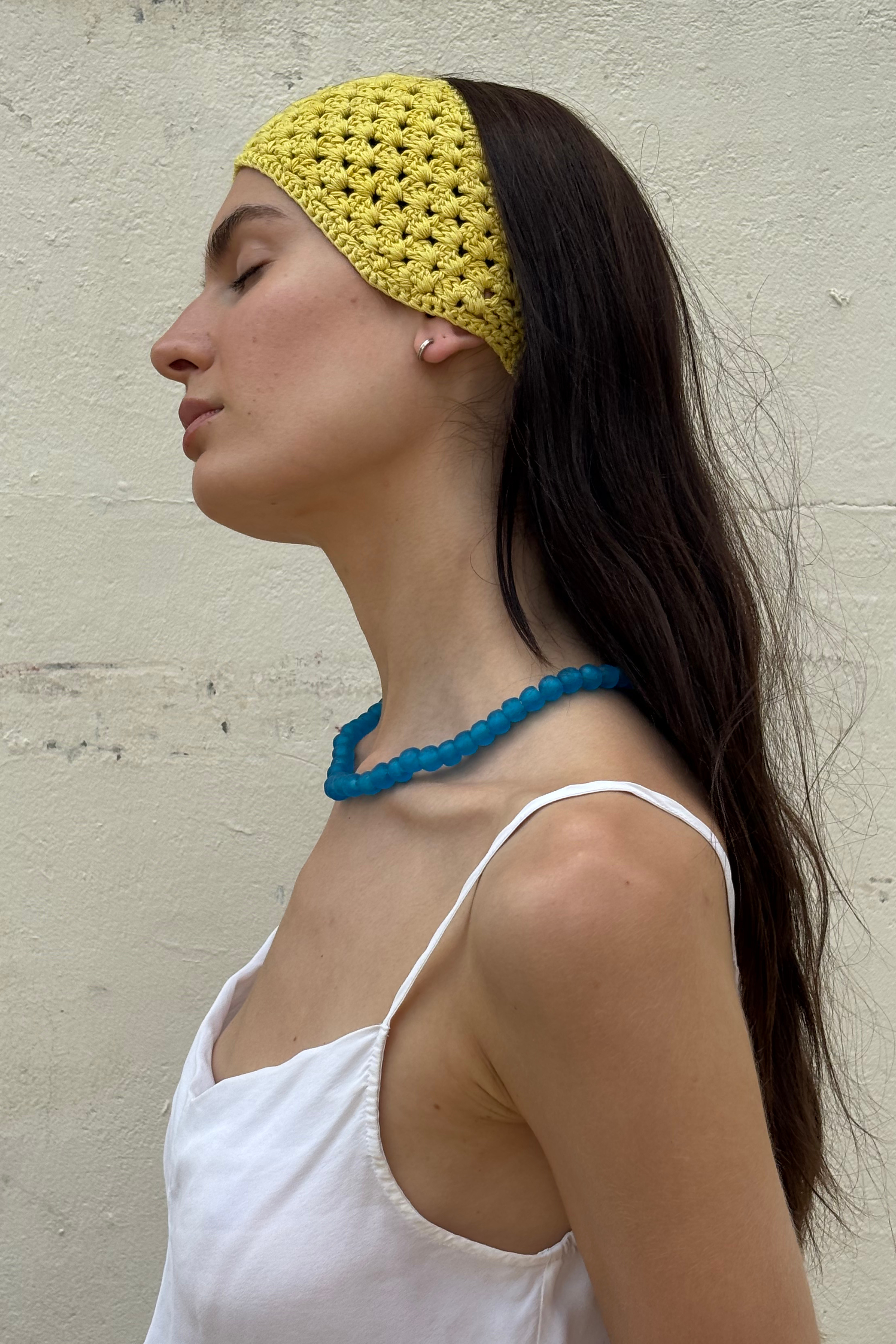 Hand Crocheted Headband - Turmeric Yellow