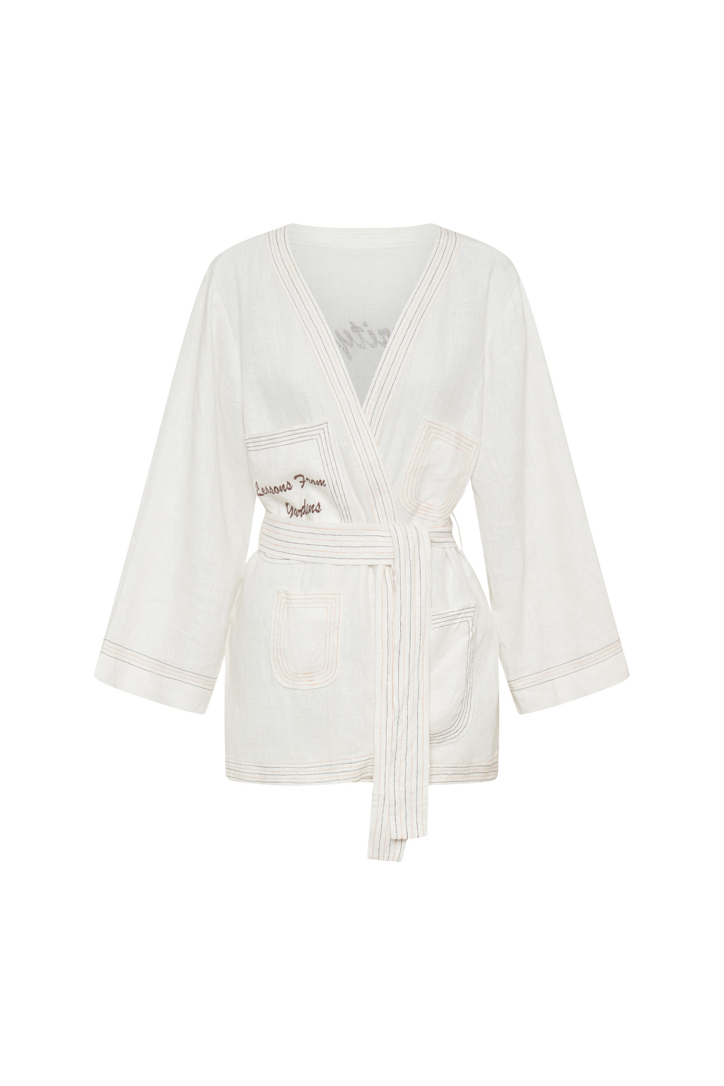 Contrast Stitched Hemp Robe